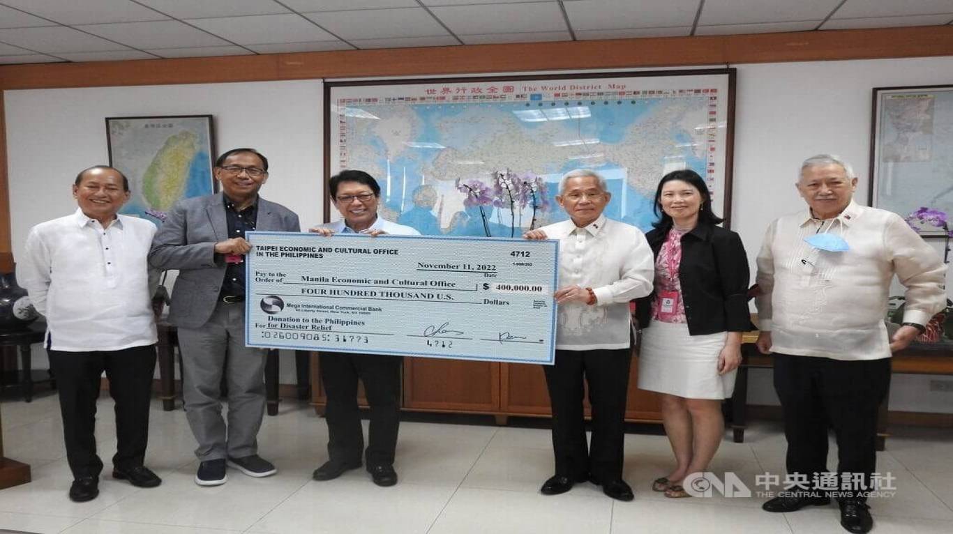 Taiwan donates US$400,000 to help Philippine storm relief efforts
